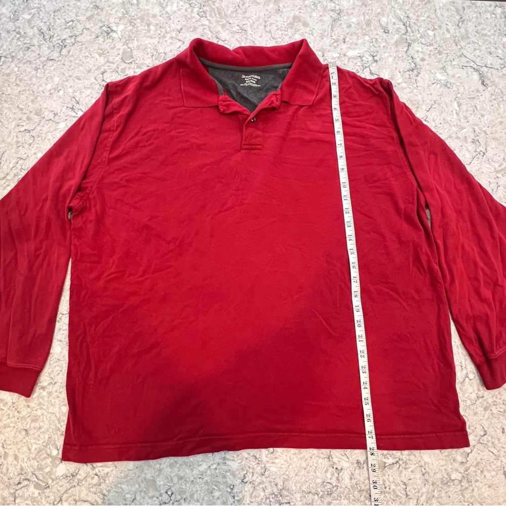 St John’s Bay Men’s Sueded Jersey Long Sleeve Polo Shirt